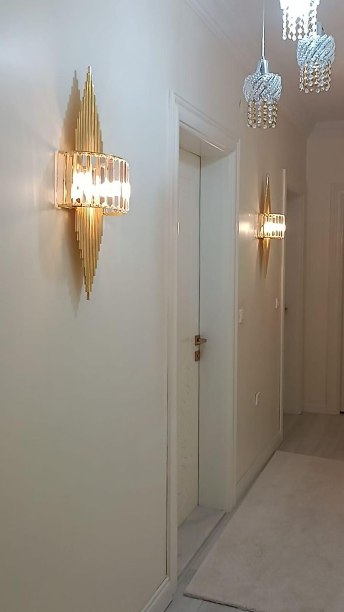 Tek Katlı Borulu Aplik - Gold Renk Pilli Elektrikli Şarjlı